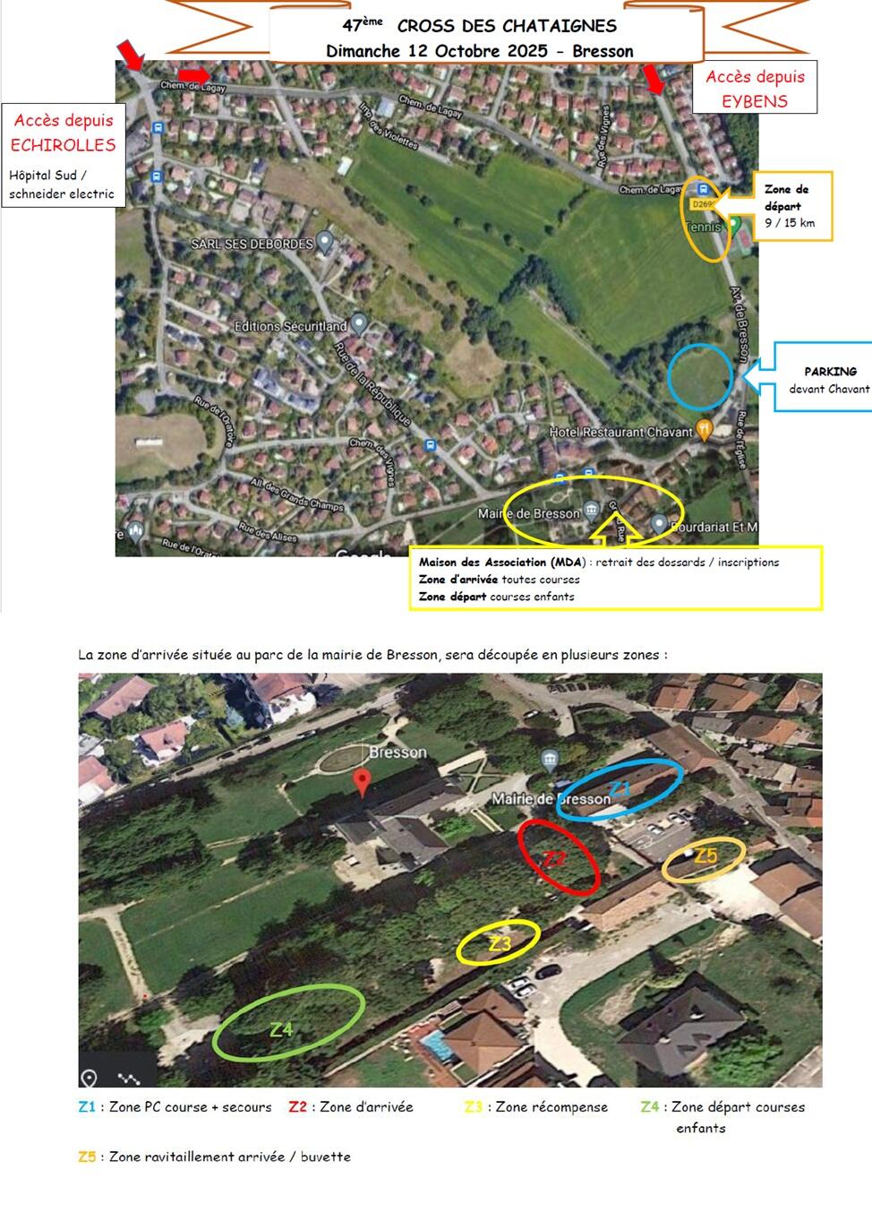 Cross des châtaignes 2025 accès