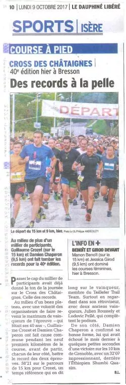 Dauphiné Libéré - pages sports 9 octobre 2017